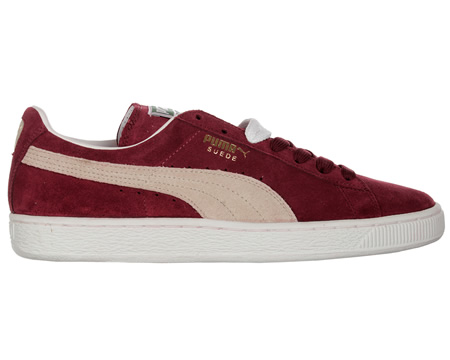 Suede Classic Cabernet/White Trainers