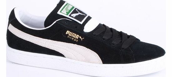 Puma Suede Classic Eco 352634 33 Mens Suede Laced Trainers Black White - 8