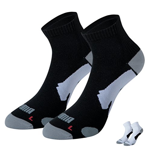 Unisex Highstreet Technical Quarter Socks 2P Two Pair Pack - Black, UK Sizes 9-11