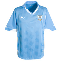 Puma Uruguay Home Replica Shirt - Blue with Forlan 10