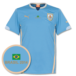 Uruguay Home Shirt 2014 2015 Inc Free Brazil
