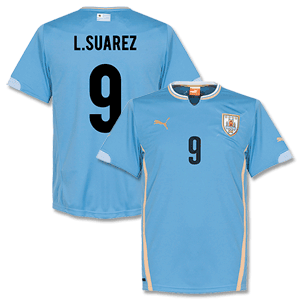 Puma Uruguay Home Suarez Shirt 2014 2015