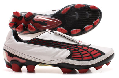 Puma V1-10 FG K-Leather Football Boots White/Red/Black