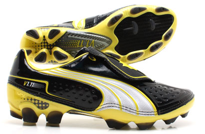 Puma V1.11 FG Football Boots Black/White/Blaze Yellow