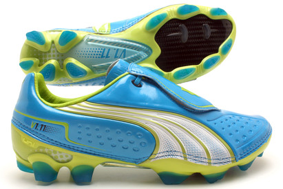 Puma V1.11 FG Football Boots Dresden Blue/White/Lime
