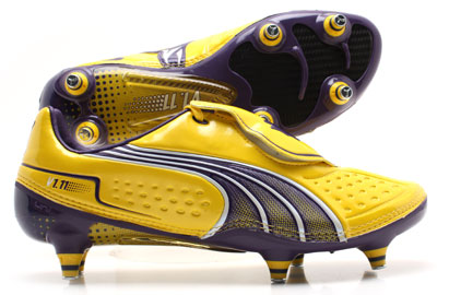Puma V1.11 SG Football Boots Yellow/Purple/White
