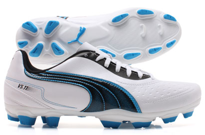 V5-11 i FG Football Boots White/Black/Dresden Blue