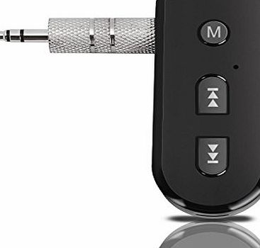 Pumpkin Bluetooth 4.1 Receiver Portable Audio Adapter 3.5mm AUX Input Stereo Wireless Hands Free Car Kit Music Streaming for Home or Vehicle Audio System or Headphone (Bluetooth 4.1 Support Siri, Blac