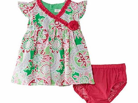 Pumpkin Patch Baby Girls 0-24M Crossover Bodice And Knickers Clothing Set, Green (Spring Bouquet), 12-18 Months