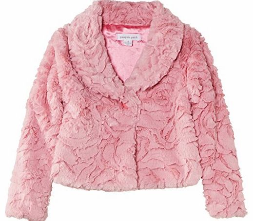 Girls Fur Jacket, Pink (Salmon Rose), 5 Years