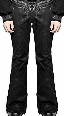 Punk Rave Mens Pants Jeans Black Flared Bootcut Gothic Dieselpunk Rock Star VTG