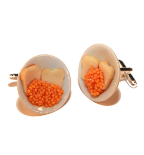 Punky Allsorts Plate of Beans on Toast Cufflinks from Punky