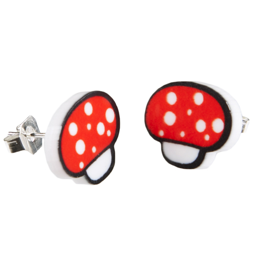 Kitsch Gamer Toadstool Stud Earrings from Punky