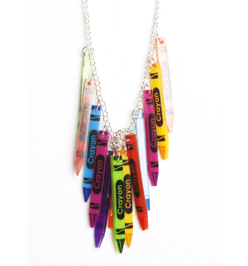 Multi Crayon Charm Necklace from Punky Pins
