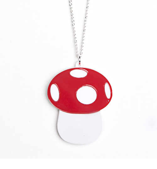 Punky Pins Red Gamer Mushroom Necklace from Punky Pins
