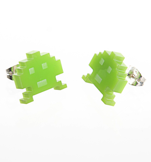 Space Invaders Earrings from Punky Pins