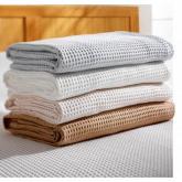 pure Cotton Double Waffle Blanket White