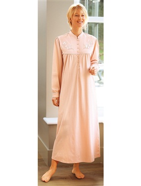 Cotton Jersey Nightdress • Long Sleeves