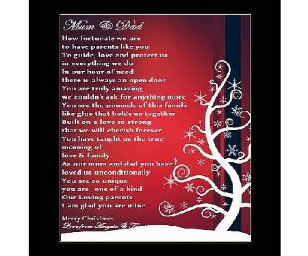 Personalised Christmas Cards. Picture Frame Mounted Christmas Card with Poem. Complete with gift box. A lovely Handmade Personalised Card. The Perfect Christmas Gift for Husband, Wife, Girlfriend, Boy