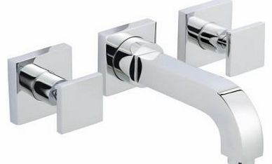 Pure Square Wall Mounted 3 Tap Hole Mixer Tap