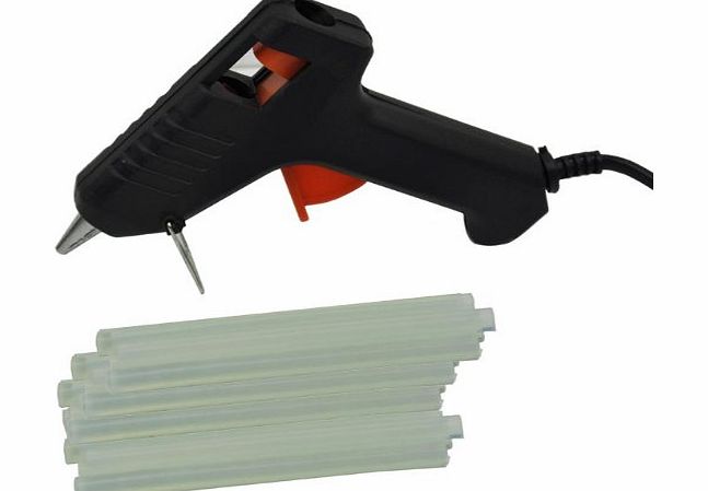 20W Electric Glue Gun Hot Melt with Trigger PLUS 50 Glue Sticks for Hobby, Craft, Mini, Metal, Wood, Glass, Card, Fabric, Plastic, & Ceramics