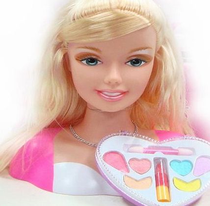 Puregadgets Beautiful Princess Beauty Styling Fashon Makeover Head with Necklace, Hair Brush, Hair Clips, Make-u