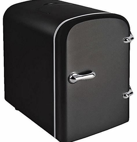 Black 4 Litre Mini Travel Fridge Cooler With Car Caravan & Home AC Adaptor Room Office Bedroom Kitchen Desk Cooling and Warming Function
