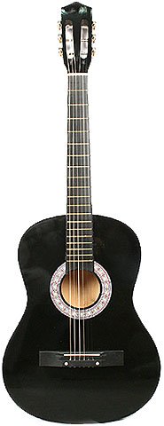 Puregadgets Black Jack Full Size Acoustic Guitar 4/4 18 Fret suitable for Adults / Children / Boys / Girls