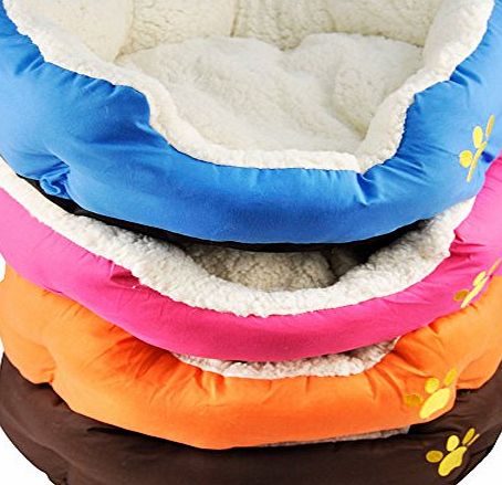 Puregadgets Soft Comfy Fabric Washable Dog Pet Cat Warm Basket Bed with Fleece Lining - Pink Large