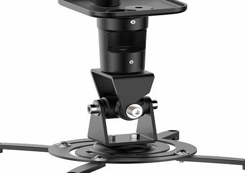 PureMounts Pure Mounts Ceiling Projector Mount Spider- Plus B - 25 degree tilt and 360 degree rotatable, 220mm ceiling distance (15kg), hole spacing 180-310mm , Black