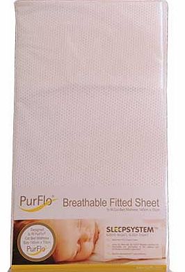 PurFlo White Fitted Cot Bed Sheet - 140cm x 70cm