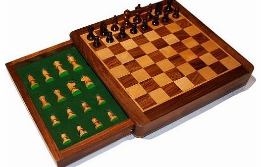 Purity Fair trade 10`` Wooden Magnetic Chess Set with Draw