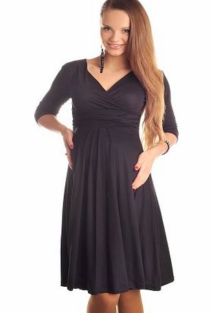 Purpless Maternity Gorgeous Maternity Dress Vneck Pregnancy Clothing Top 4400 Variety of Colours (18, Black)