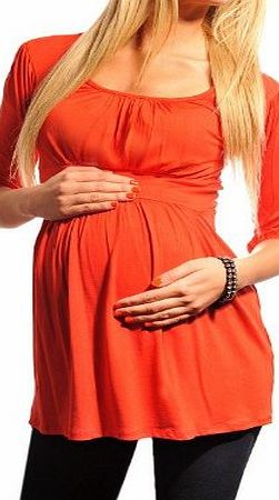 Purpless Maternity Ladies Maternity Scoop Neck Top Tunic Pregnancy 5006 Variety of Colours (14, Red)