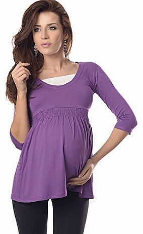 Purpless Maternity Marvellous Maternity Top Tunic 5200 Variety of Colours (UK 12, Violet)