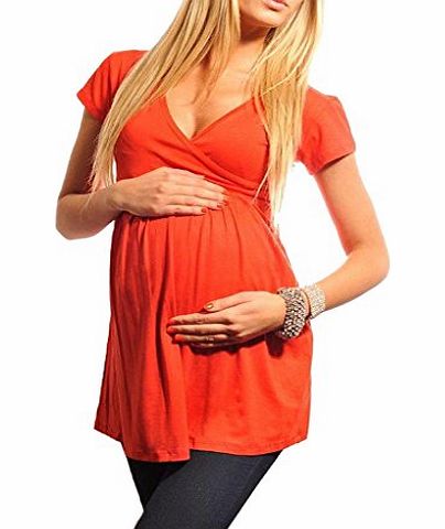 Purpless Maternity Maternity Top Tunic Vneck Pregnancy Clothing Wear 5058 Variety of Colours (12, Red)
