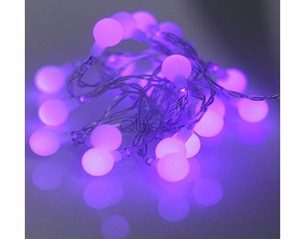 Qbis Purple 20 LED Battery Powered Lights (FREE Berry covers included) - indoor Christmas lights/lighting, Halloween party