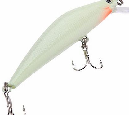 QHGstore 3D Luminous Night Bait Minnow Lure Hard Bait Lure Fish Hook 82mm 8g Artificial Fishing Tackle Accessory With Two Triangle Hooks