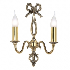 Lucy Polished Brass Double Wall Light