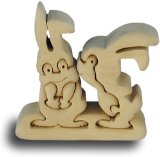 Rabbit Couple - Handcrafted Wooden Puzzle