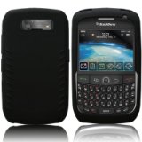 Blackberry Curve 8900 Black Silicon Skin Case with Screen Protector by Qubits
