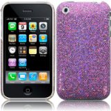 IPHONE 3G GLITTER BACK COVER - PINK PART OF THE QUBITS ACCESSORIES RANGE