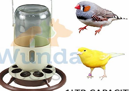 Quiko GLASS MINE LAMP HANGING 1LTR CANARY FINCH WILD BIRD SEED FEEDER DRINKER OPF058B