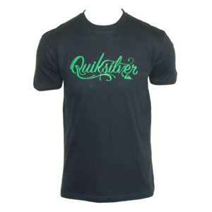 Quiksilver Mens Quiksilver Safety Sticker Tee Shirt. Navy
