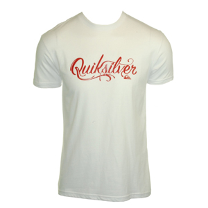 Mens Quiksilver Safety Sticker Tee Shirt. White