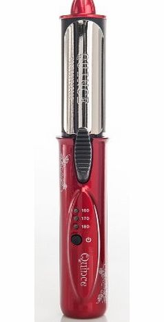 QUINCE (824) Quince Portable Mini Cordless Hair Curling Iron Rechargeable (Red)