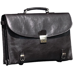 Quindici 2-Gusset Unstructured Leather Briefcase