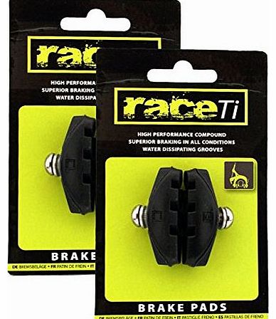 Shimano compatible Integral Brake pads (2 SETS) by raceTi fit Dura Ace Ultegra 105 Tiagra Sora