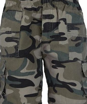 RageIT Boys Camouflage Print Shorts in Khaki/Black 3-4 Years