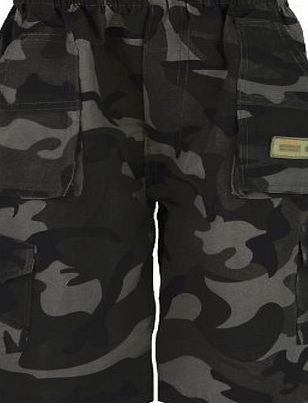 RageIT Boys Multipocket shorts in Camo Black 7-8 Years